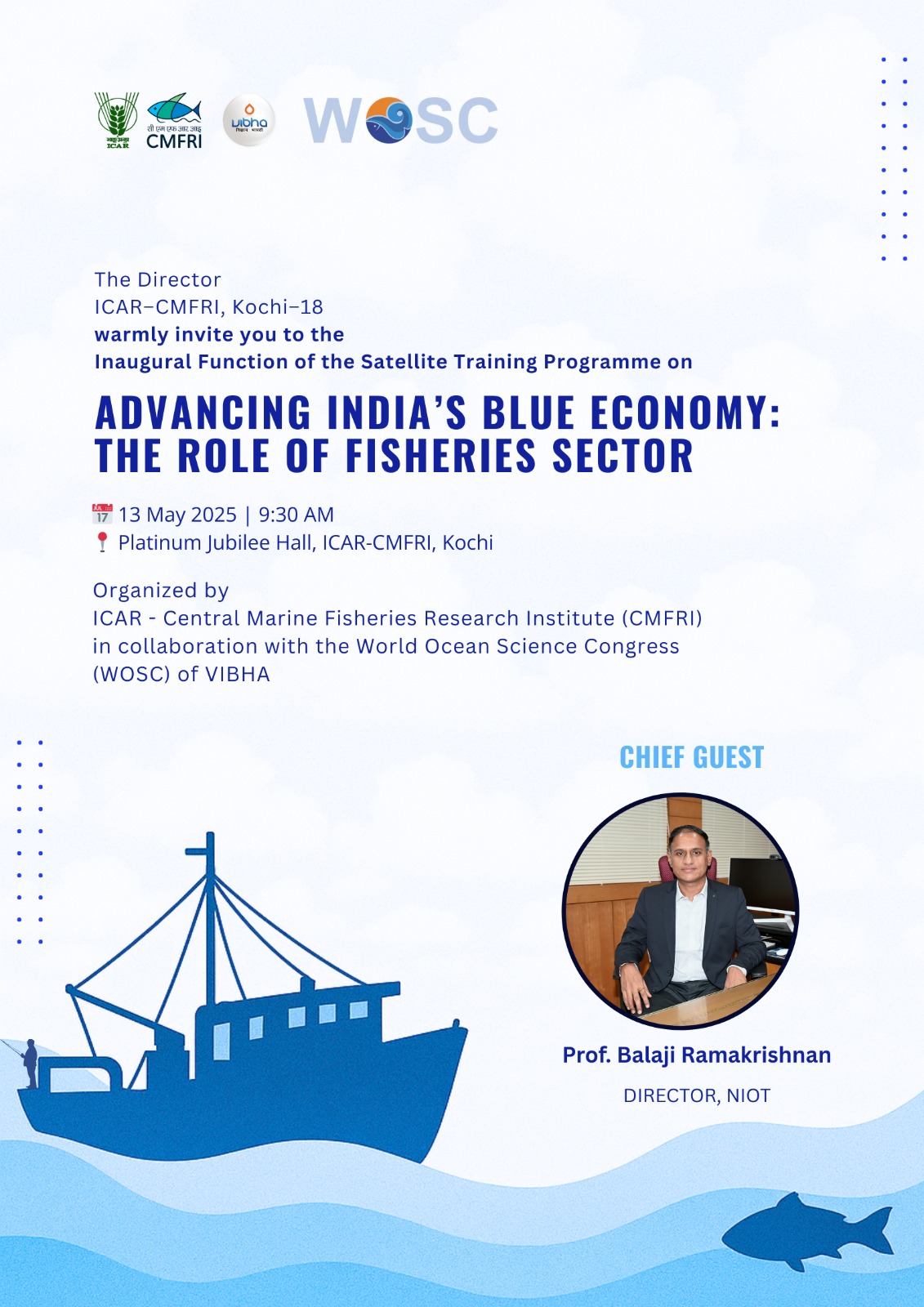 Five-day national training on blue economy to begin at CMFRI on Tuesday (May 13)